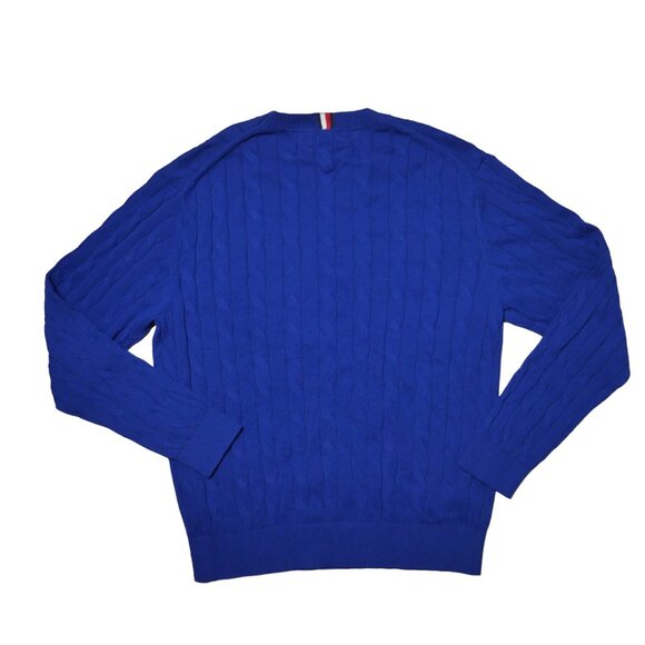 Tommy Hilfiger Iconic Cre Neck Cable Knit Pullover Sweater Men's Size 3XL Royal - Picture 6 of 9